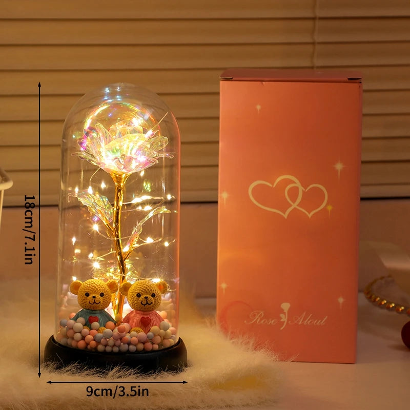 Glowing Galaxy Rose LED Decor