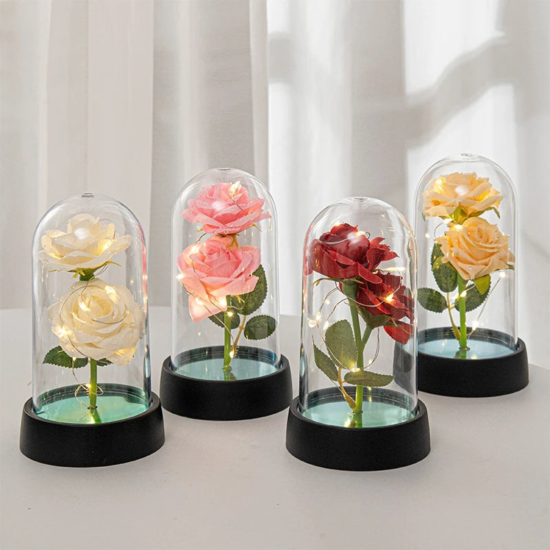 Glowing Galaxy Rose LED Decor